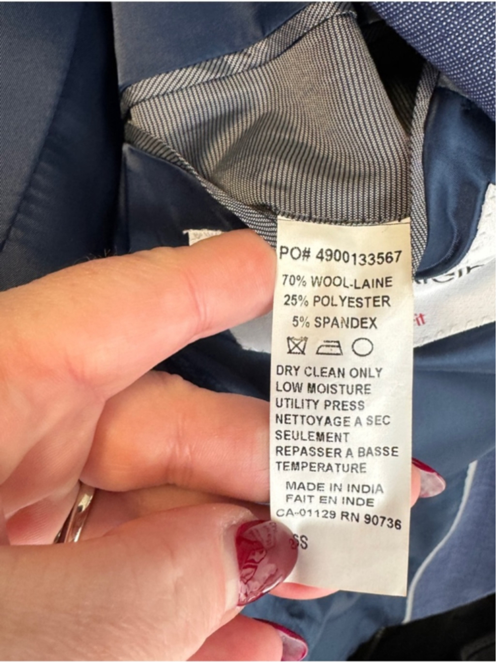 NWT Calvin Klein Slim Fit Dark Blue Two-Piece Suit - Picture 16 of 16